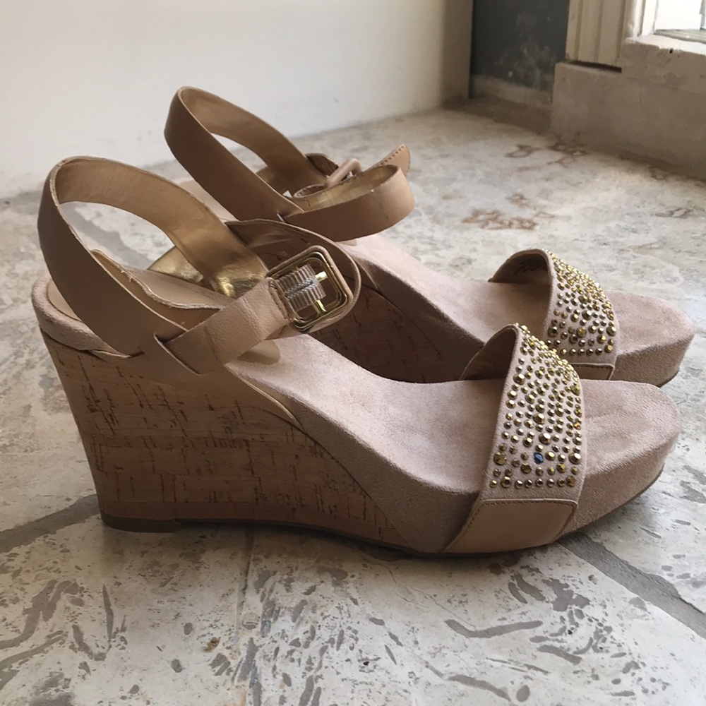 Nine West studded Cork wedge sandal